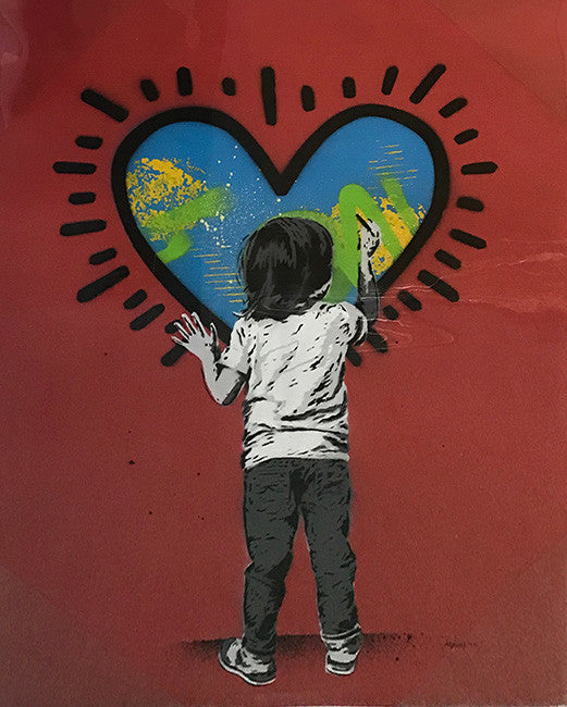 Heart by B. Alessio by Artists Misc., 2017 hand sprayed stencil & spraypaint