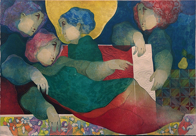 El Repos by Sunol Alvar, embossed lithograph