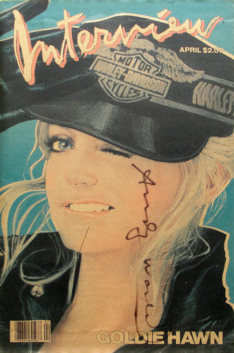 GOLDIE HAWN INTERVIEW MAGAZINE SIGNED COVER BY ANDY WARHOL