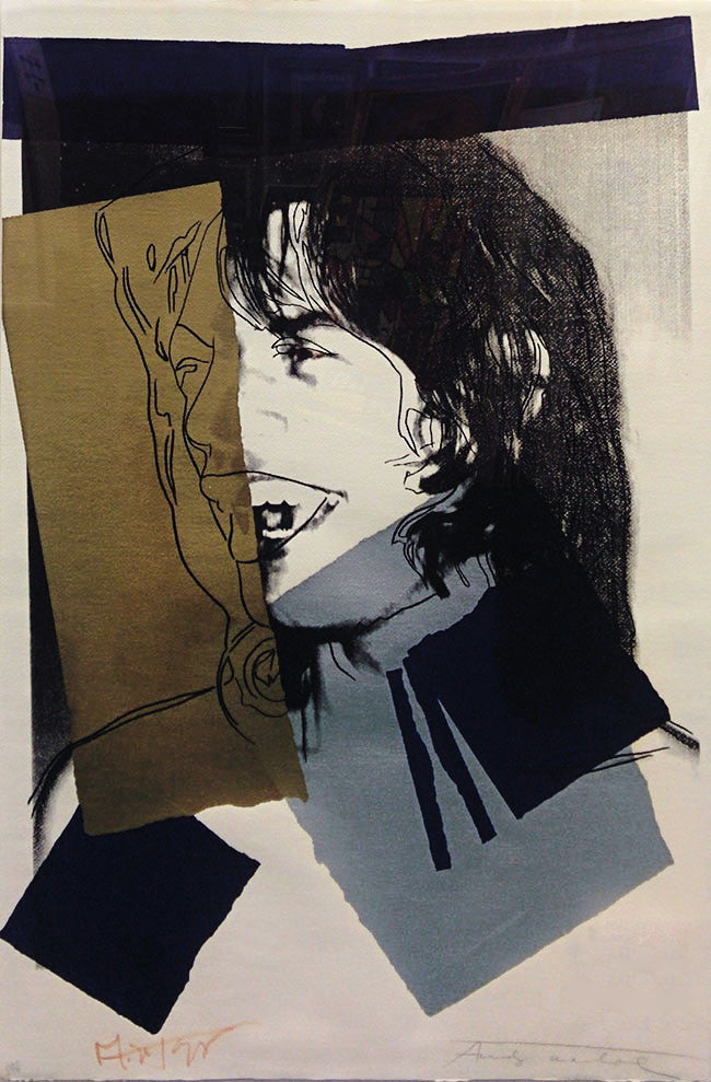 Mick Jagger FS II.142 by Andy Warhol, 1975 screen print on Arches aquarelle (rough) paper