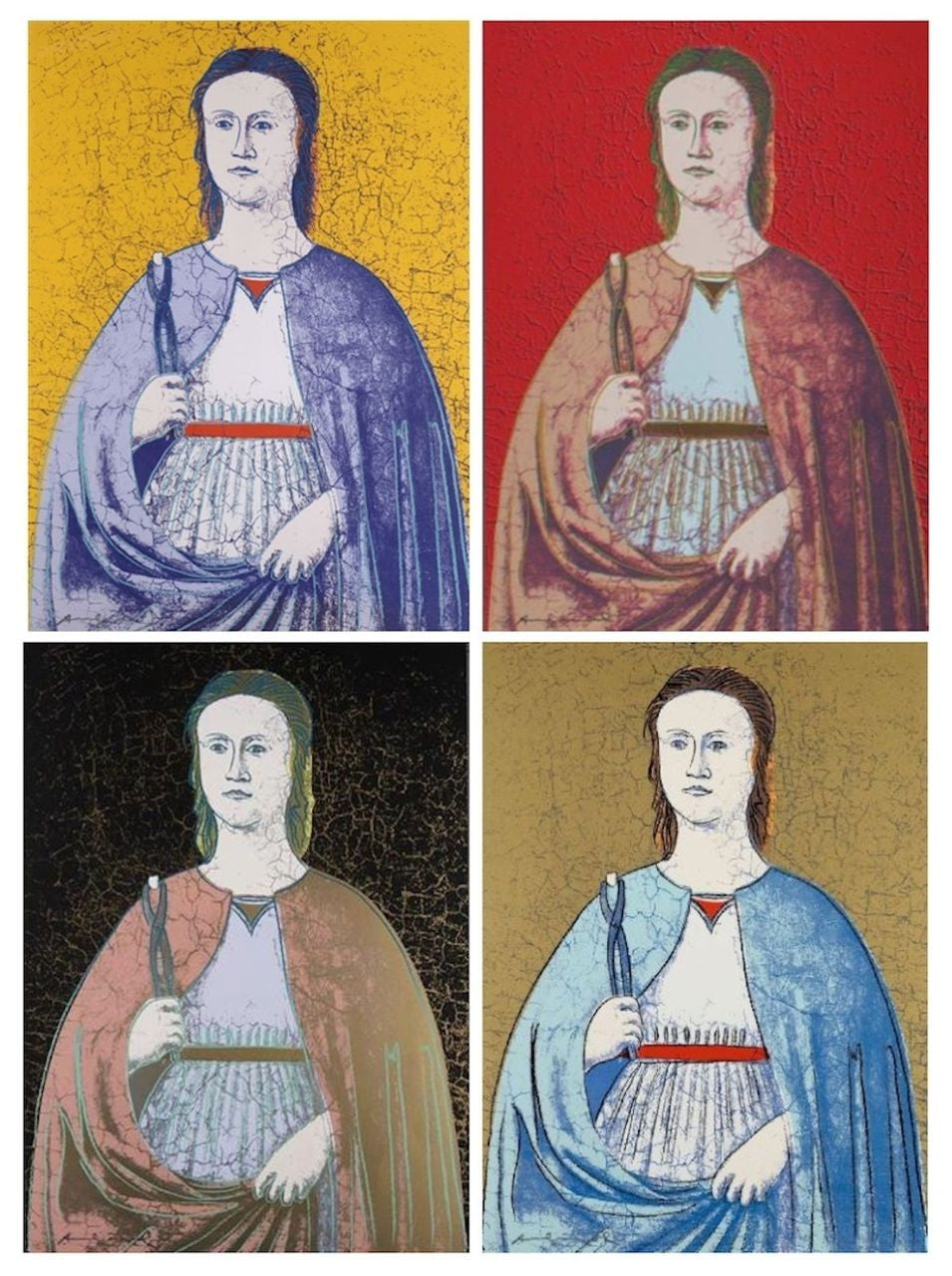 Saint Apollonia (Suite of 4) FS II.330-333 by Andy Warhol, 1984 screenprint on essex offset kid finish paper