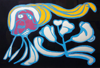 Floating Black Passion by Karel Appel, 1980 serigraph