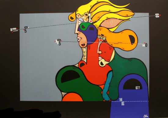 Egiptios En La Venlana by Oswald Aulestia, 2004 giclee, on canvas