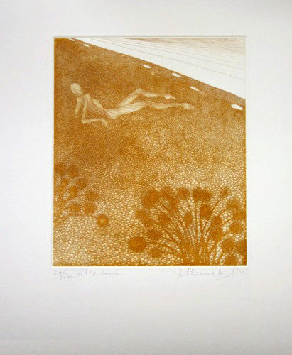 On the Beach by Guillaume Azoulay, 1977 etching