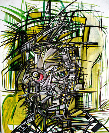 Biomechanical Robot III by Joseph Ian Baca, 2008 oil on canvas