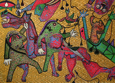 Guernica Detail by Enrico Baj, 1975 mixed media on paper