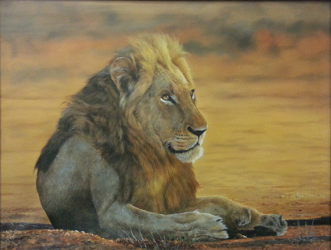 Lion by Ron Balaban, oil on canvas