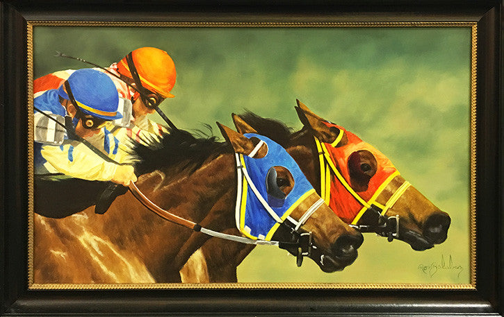 Racing Horses by Ron Balaban, oil on canvas