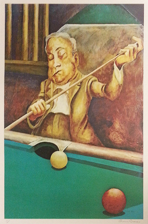 Billiards by Ernie Barnes, lithograph
