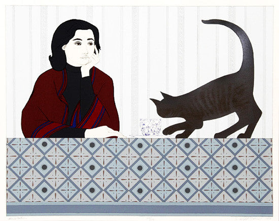 Meditation and Minou by Will Barnet, 1980 lithograph