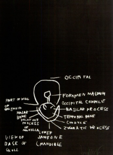 View of Base of Skull (Anatomy) by Jean-michael Basquiat, 1982 lithograph on paper