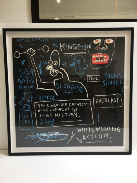Rinso by Jean-michael Basquiat, 1983 screenprint in color on Saunders high press watercolor paper — detail 2