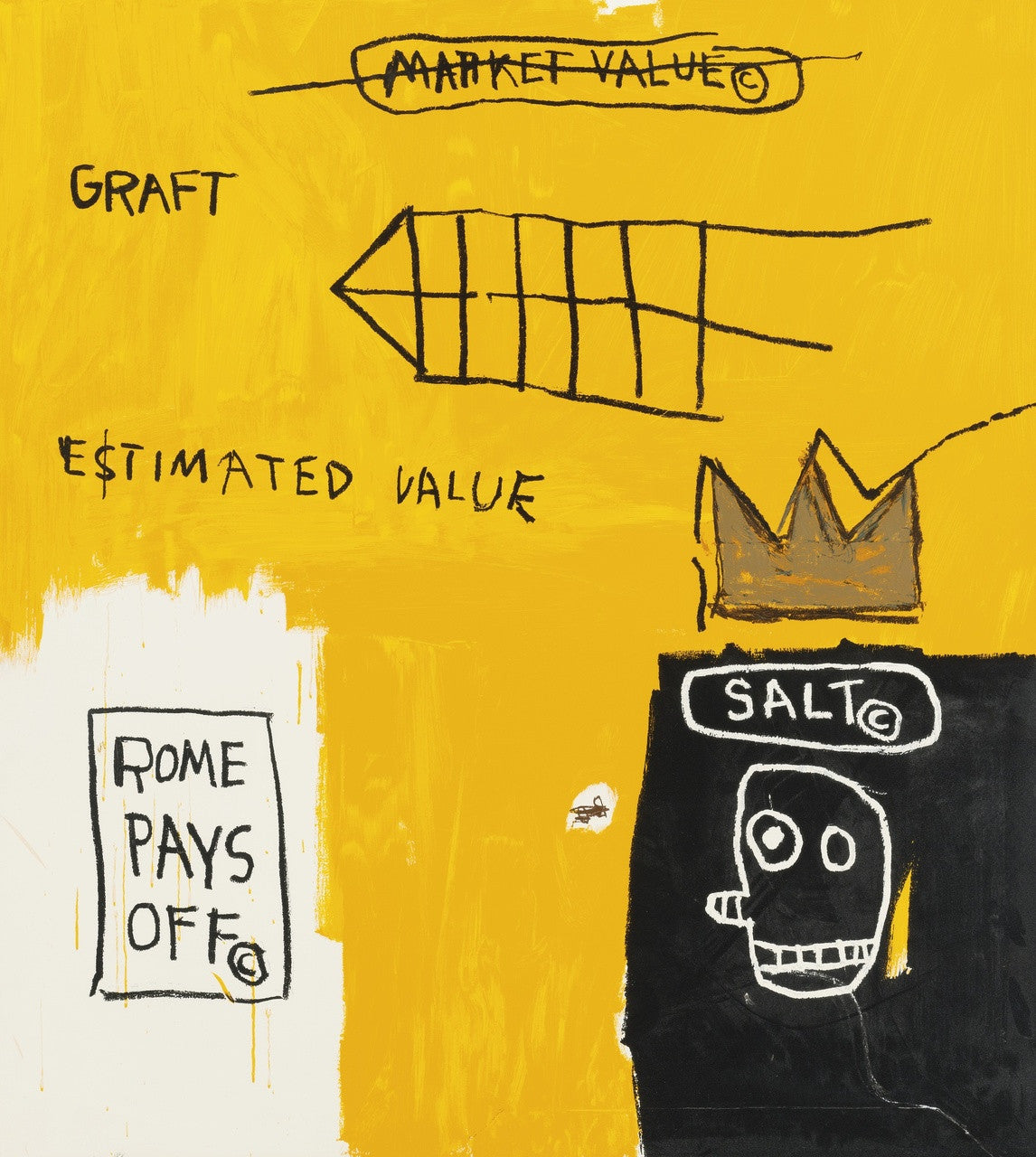 Rome Pays Off 1982 by Jean-michael Basquiat, 2004 screen print on Lenox museum board