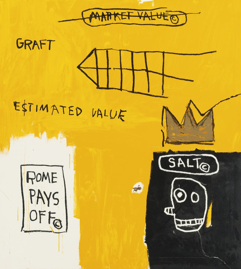 Rome Pays Off 1982 by Jean-michael Basquiat, 2004 screen print on Lenox museum board