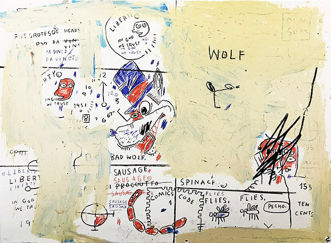 Wolf Sausage by Jean-michael Basquiat, 1982 screen print