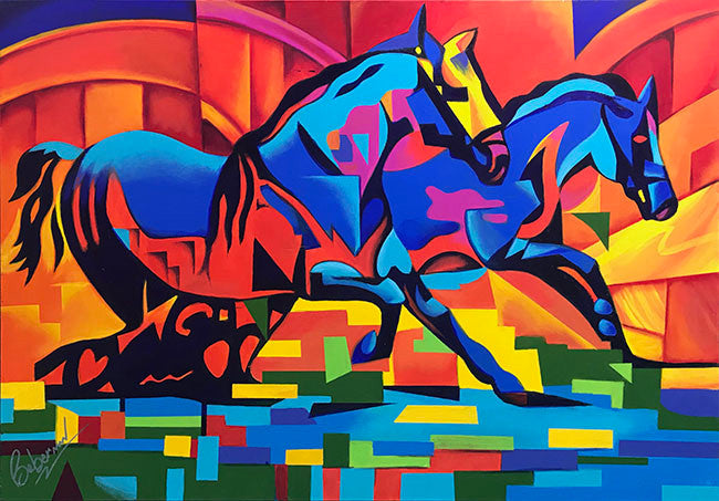 Horses by Ken Beberman by Artists Misc., 2018 acrylic on canvas