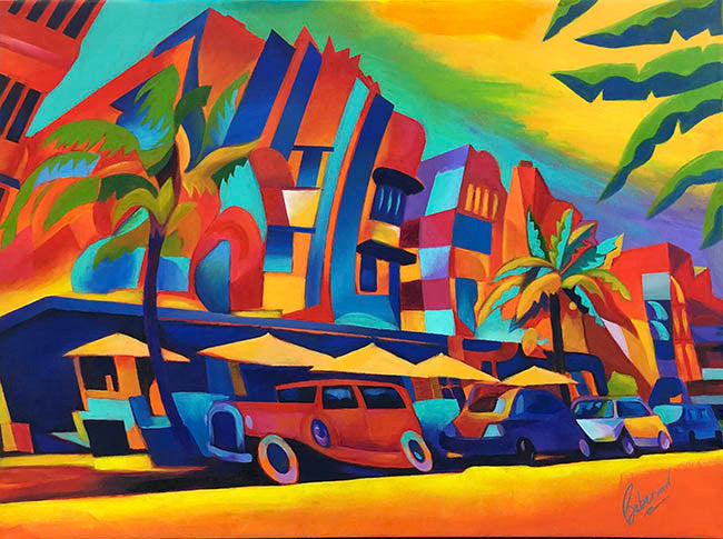 Motion Drive by Ken Beberman, 2018 embellished giclee on canva