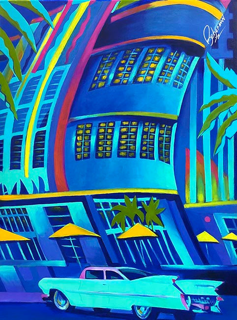 Out of the Blue by Ken Beberman, 2018 acrylic on canvas