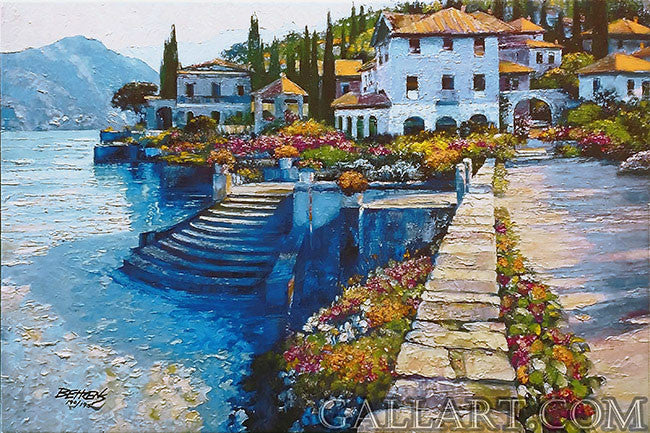 Stairway to Carotta by Howard Behrens, embellished giclee on canvas