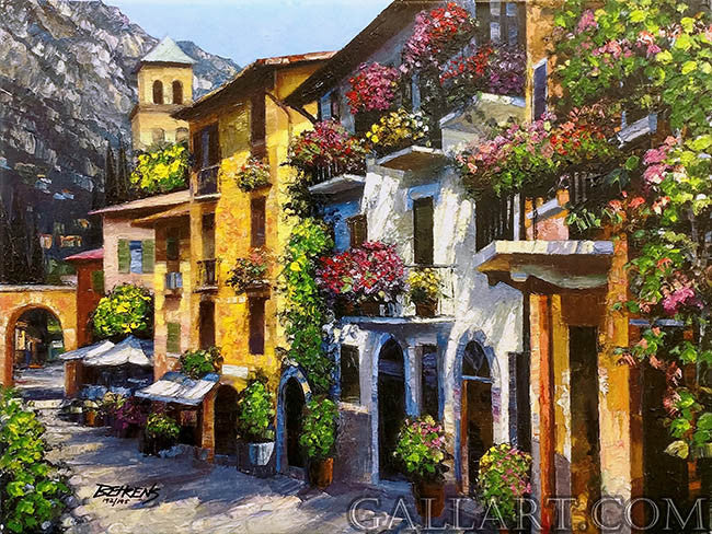 Village Hideaway by Howard Behrens, 2010 embellished giclee on canvas