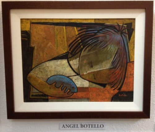 Francoise with Hamster by Angel Botello, oil on board