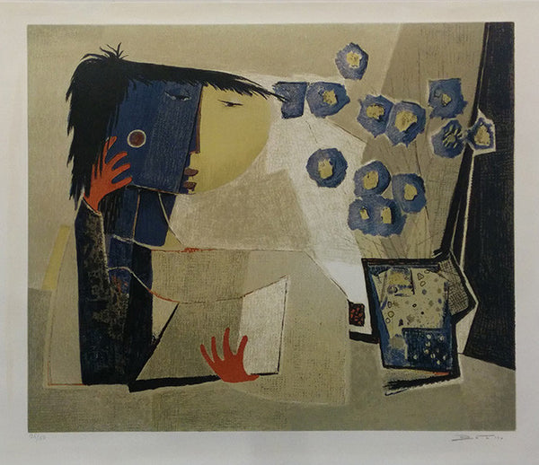 GIRL WITH FLOWERS BY ANGEL BOTELLO