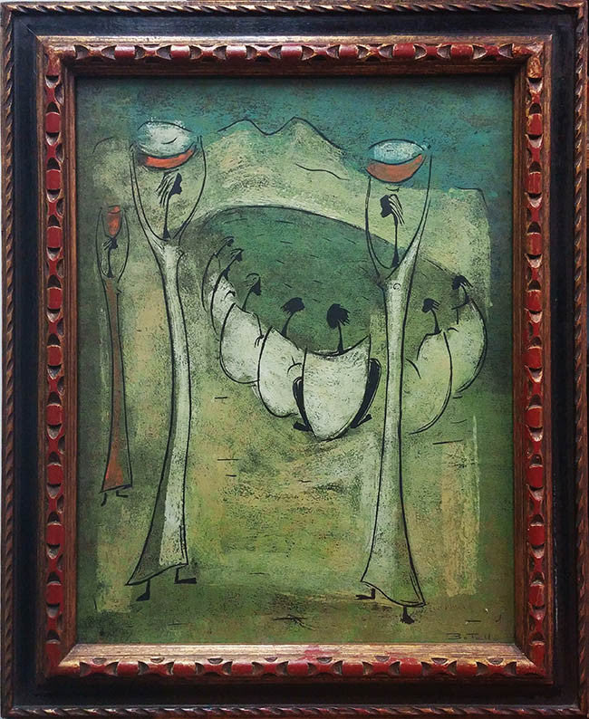 Unknown Title by Angel Botello, linocut