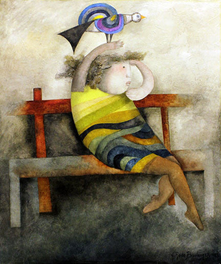 L'oiseau Bleu by Graciela Rodo Boulanger, 1985 acrylic on canvas