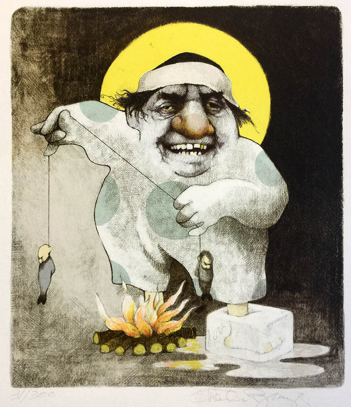 Cooking People by Charles Bragg, lithograph