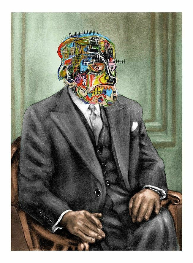 Basquiart by Mr. Brainwash, 2021 15 color screen print on archival paper with deckled edges
