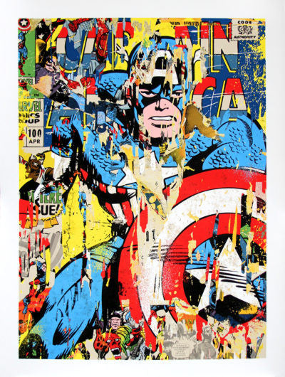 Captain America by Mr. Brainwash, 2018 10 color screen print