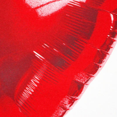 Hold on to My He(art) by Mr. Brainwash, 2018 5-color screen print on hand torn archival paper — detail 2