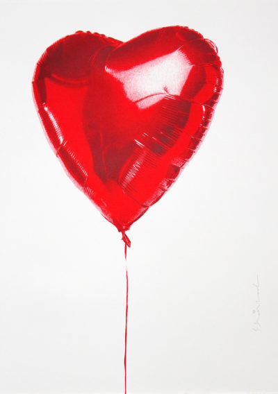 Hold on to My He(art) by Mr. Brainwash, 2018 5-color screen print on hand torn archival paper