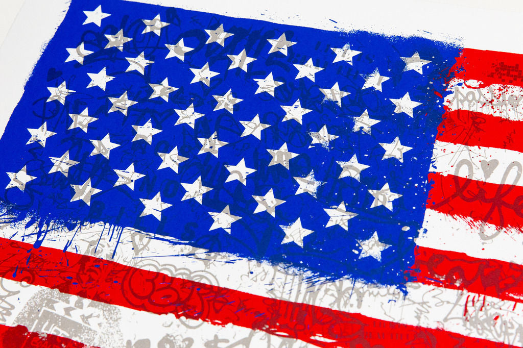 Independence by Mr. Brainwash, 2016 3 color screen print — detail 2