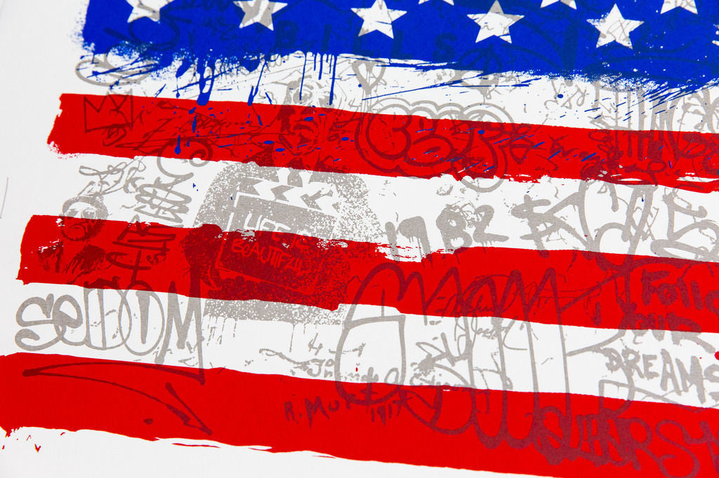 Independence by Mr. Brainwash, 2016 3 color screen print — detail 3