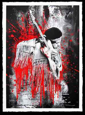 Jimi Hendrix (Red) by Mr. Brainwash, 2015 screenprint