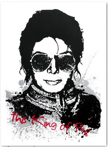 King of Pop by Mr. Brainwash, 2009 black and white screen print