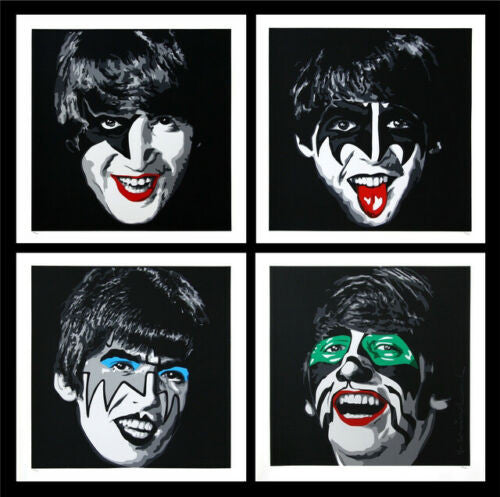 Kiss the Beatles (Set of 4) by Mr. Brainwash, 2010 serigraph on paper
