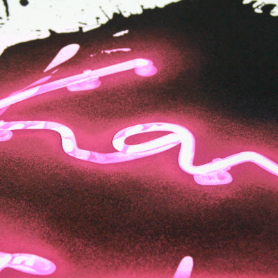 Love on (Love Is the Answer) by Mr. Brainwash, 2018 5-color screen print on hand torn archival art paper — detail 2