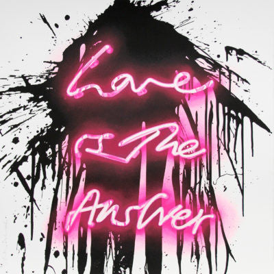 Love on (Love Is the Answer) by Mr. Brainwash, 2018 5-color screen print on hand torn archival art paper