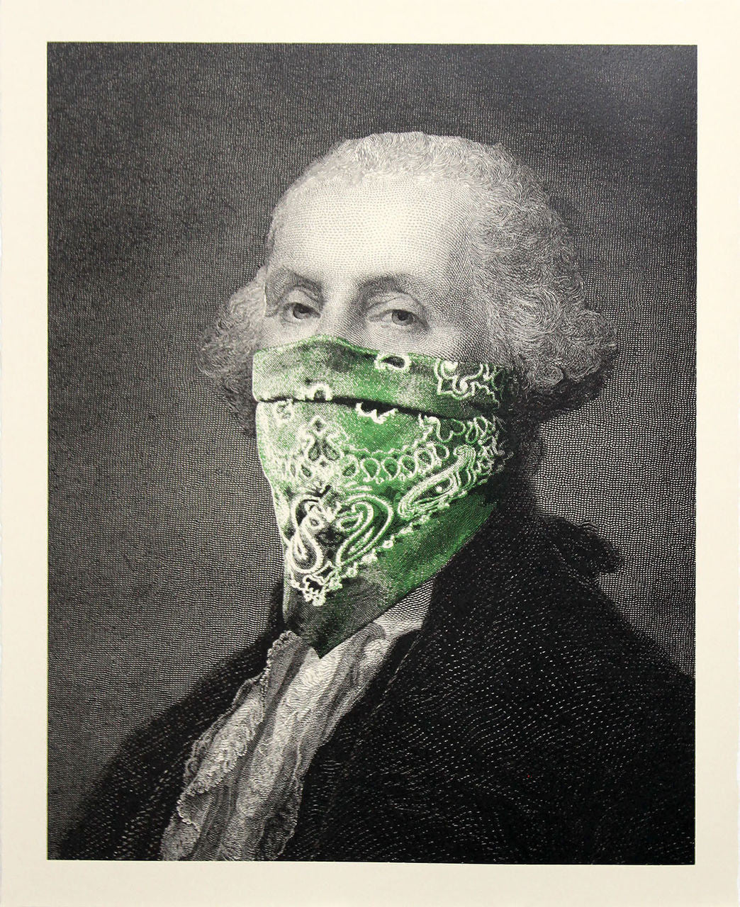 President's Day (Bandana) by Mr. Brainwash, 2018 6-color screen print on hand torn archival paper