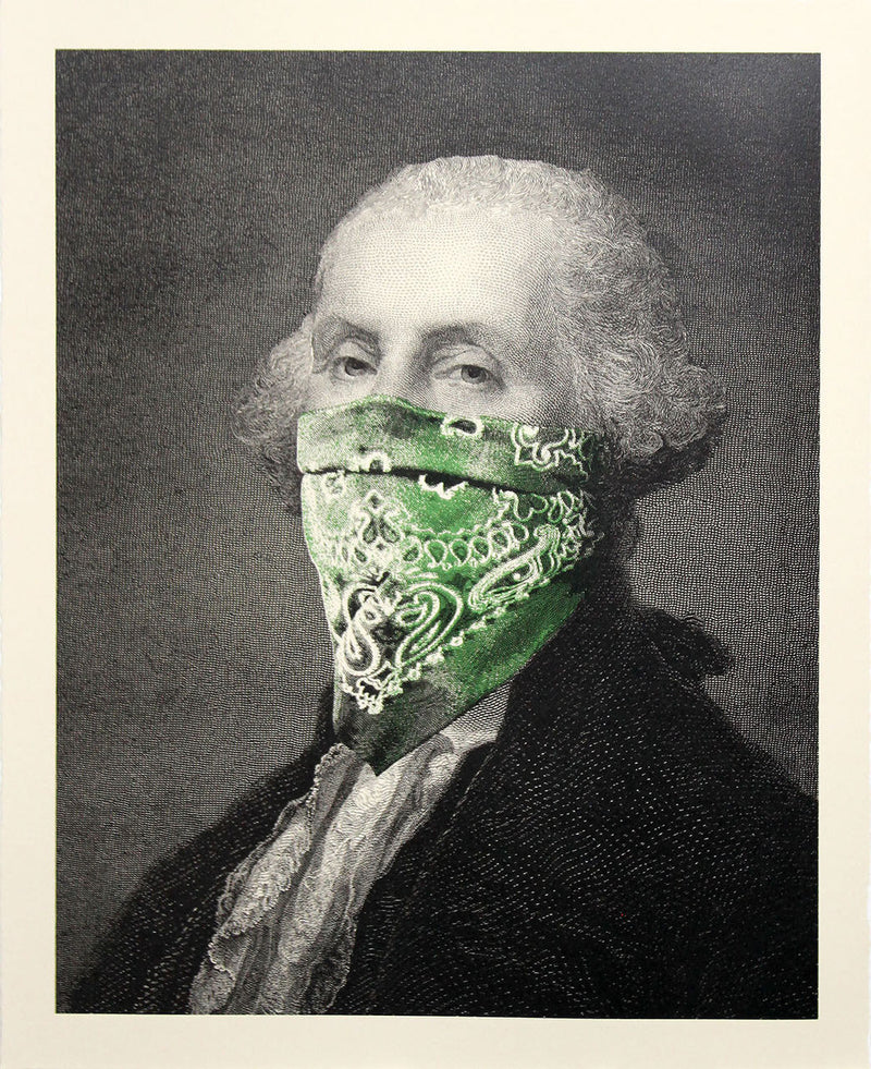 President's Day (Bandana) by Mr. Brainwash, 2018 6-color screen print on hand torn archival paper