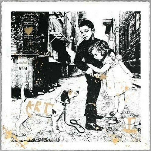 PUP ART (GOLD) BY MR. BRAINWASH
