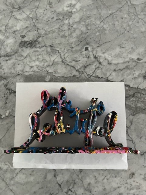Life Is Beautiful (Drip Variant) by Mr. Brainwash, 2020 cast resin, thermal coated multi-color drip