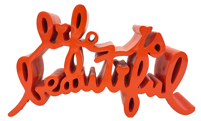 LIFE IS BEAUTIFUL (LARGE) ORANGE BY MR. BRAINWASH