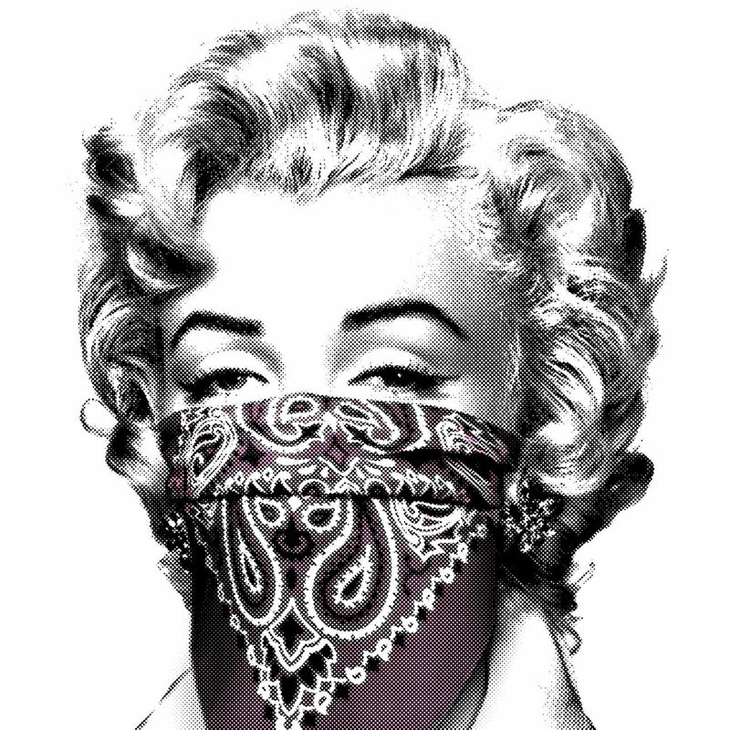 Stay Safe (Pink) Marilyn Monroe by Mr. Brainwash, 2020 2 color screen print on hand-torn archival art paper