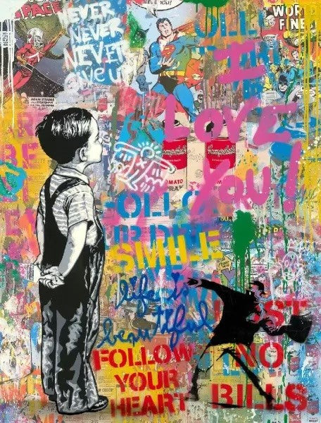 WITH ALL MY LOVE! I LOVE YOU (ORIGINAL) BY MR. BRAINWASH (50 X 38 INCHES)