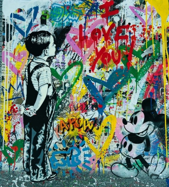 WITH ALL MY LOVE! !I LOVE YOU (ORIGINAL) BY MR. BRAINWASH (34 X 30 INCHES)