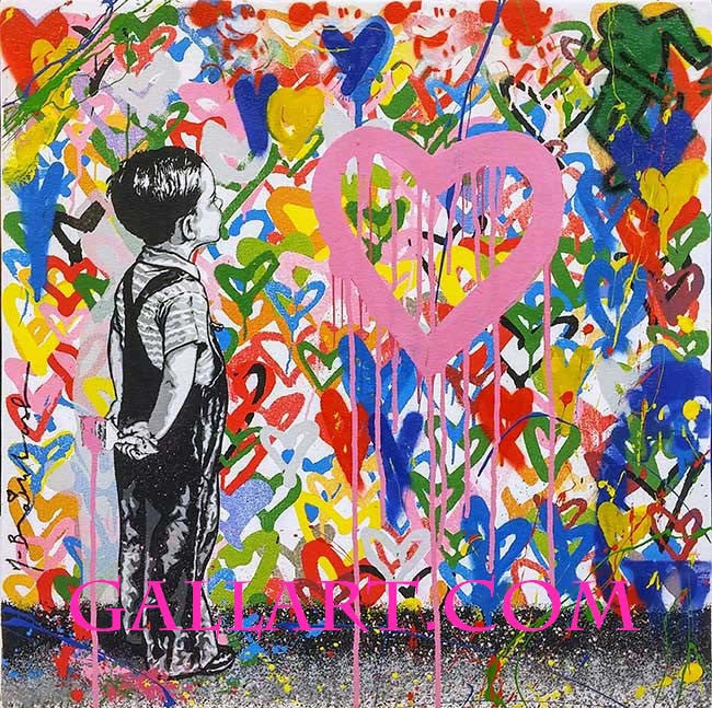 With All My Loving (Haring) by Mr. Brainwash, 2016 mixed media on canvas