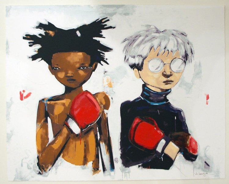 No More Public Battles, Just Private Wars by Hebru Brantley, 2017 16- color screen print with hand finish